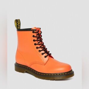 1460 Smooth Leather Lace Up Boots in orange